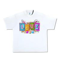 White Love Easter Urban Heavy Tee - CowhideDigitalArt
