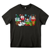 Asphalt christmas snowman coffee cups Heavy Core Tee - OliviaCreatesArt