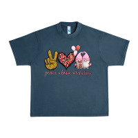 Midnight Navy Peace Love Valentines Gnomes Urban Heavy Tee - Jasminsmagicworld