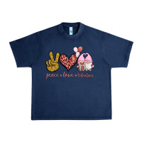 Navy Peace Love Valentines Gnomes Urban Heavy Tee - Jasminsmagicworld