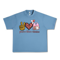 Pebble Blue Peace Love Valentines Gnomes Urban Heavy Tee - Jasminsmagicworld
