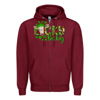 Burgundy Lucky baby charolais calf Zipper Hoodie - RanaPortraitStore
