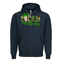Navy Lucky baby charolais calf Zipper Hoodie - RanaPortraitStore