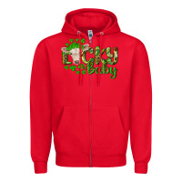 Red Lucky baby charolais calf Zipper Hoodie - RanaPortraitStore