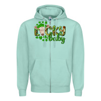 Seafoam Lucky baby charolais calf Zipper Hoodie - RanaPortraitStore