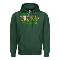 Sports Green Lucky baby charolais calf Zipper Hoodie - RanaPortraitStore