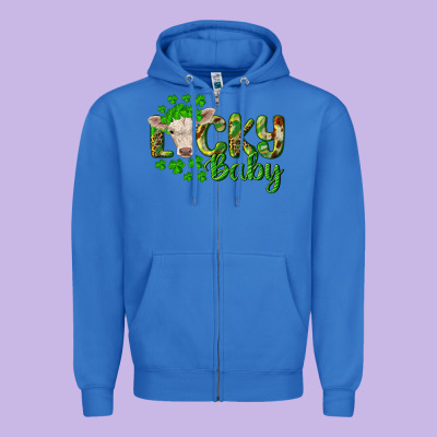 Lucky Baby Charolais Calf Zipper Hoodie Designed By Ranaportraitstore