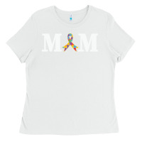 White LIL Autism Mom Ladies Tee - CowhideDigitalArt