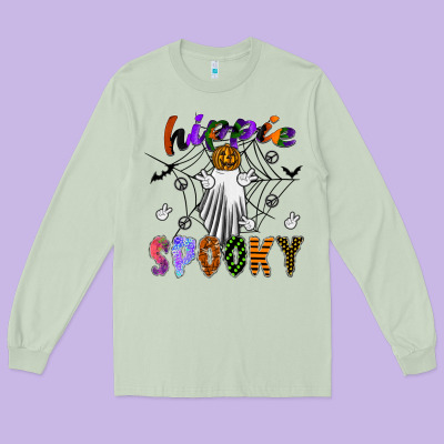 Hippie Spooky Long Sleeve Tee Designed By Sublimationcraftshop