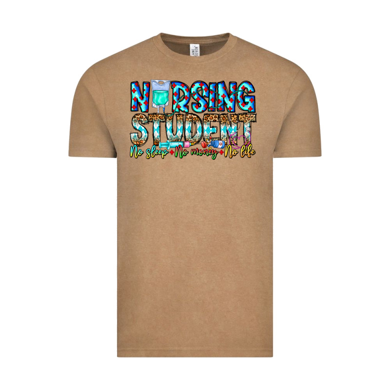 Nursing Student No Sleep No Money No Life Vintage Tee by CowhideDigitalArt | Teevron