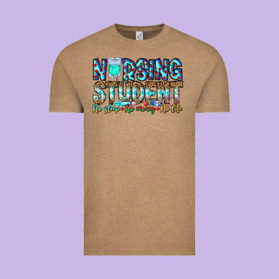 Nursing Student No Sleep No Money No Life Vintage Tee Designed By Cowhidedigitalart