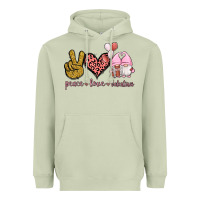 Matcha Peace Love Valentines Gnomes Heavyweight Hoodie - Jasminsmagicworld