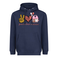 Navy Peace Love Valentines Gnomes Heavyweight Hoodie - Jasminsmagicworld