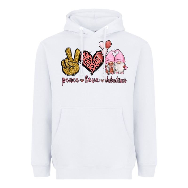 Peace Love Valentines Gnomes Heavyweight Hoodie by Jasminsmagicworld | Teevron