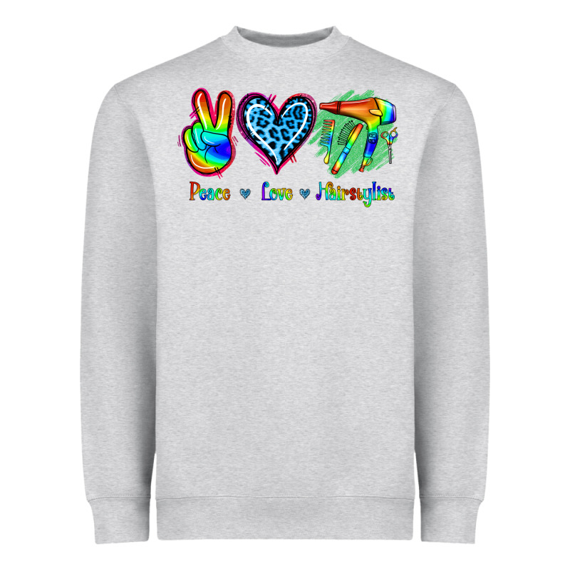 Peace Love Hairstylist Heavyweight Sweatshirt by Jasminsmagicworld | Teevron