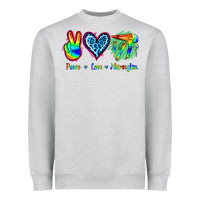 Heather Grey Peace Love Hairstylist Heavyweight Sweatshirt - Jasminsmagicworld