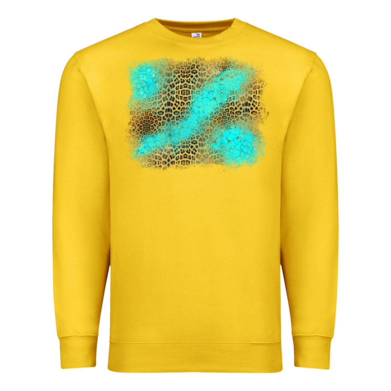 Turquoise Leopard Background Premium Sweatshirt by Jasminsmagicworld | Teevron