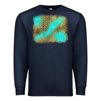 Navy Turquoise Leopard Background Premium Sweatshirt - Jasminsmagicworld