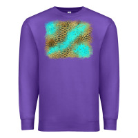 Purple Turquoise Leopard Background Premium Sweatshirt - Jasminsmagicworld