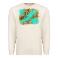 Sandshell Turquoise Leopard Background Premium Sweatshirt - Jasminsmagicworld