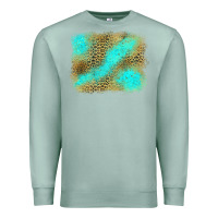Seafoam Turquoise Leopard Background Premium Sweatshirt - Jasminsmagicworld