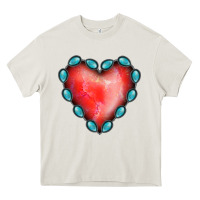 Cream Gemstone Red Heart Heavy Core Tee - Jasminsmagicworld