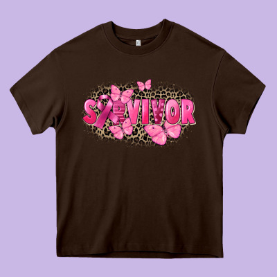 Survivor Breast Cancer Heavy Core Tee Designed By Fadigitalartstudio