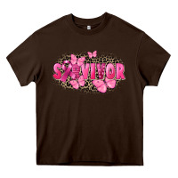 Chocolate Brown Survivor Breast Cancer Heavy Core Tee - FaDigitalArtStudio