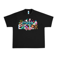 Black Happy Easter Bunny Urban Heavy Tee - CowhideDigitalArt