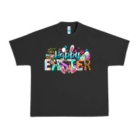 Pigment Black Happy Easter Bunny Urban Heavy Tee - CowhideDigitalArt