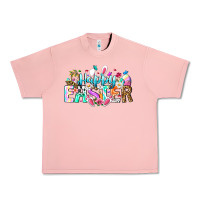 Salmon Happy Easter Bunny Urban Heavy Tee - CowhideDigitalArt