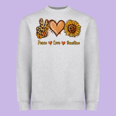 Peace Love Sunshine Heavyweight Sweatshirt Designed By Jasminsmagicworld