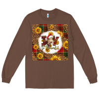 Chestnut joy to the world christmas cow Long Sleeve Tee - LillyAllenDesigns