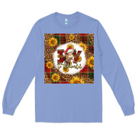 Colony Blue joy to the world christmas cow Long Sleeve Tee - LillyAllenDesigns
