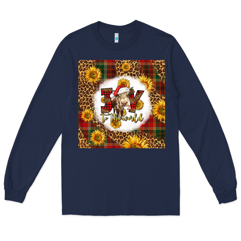 Joy To The World Christmas Cow Long Sleeve Tee by LillyAllenDesigns | Teevron
