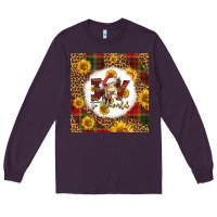 Plum joy to the world christmas cow Long Sleeve Tee - LillyAllenDesigns