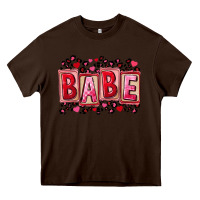 Chocolate Brown Valentine's Day babe Heavy Core Tee - FaDigitalArtStudio