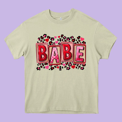 Valentine's Day Babe Heavy Core Tee Designed By Fadigitalartstudio