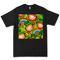 Black St. Patrick's dwarf seamless pattern digital paper Premium Tee - BundleAndBundleShop