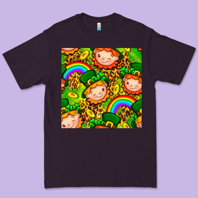 St. Patrick's Dwarf Seamless Pattern Digital Paper Premium Tee Designed By Bundleandbundleshop