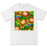 White St. Patrick's dwarf seamless pattern digital paper Premium Tee - BundleAndBundleShop