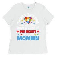 White lil autism mom Ladies Tee - CowhideDigitalArt