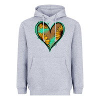 Heather Grey Sunflower Heart Heavyweight Hoodie - Jasminsmagicworld