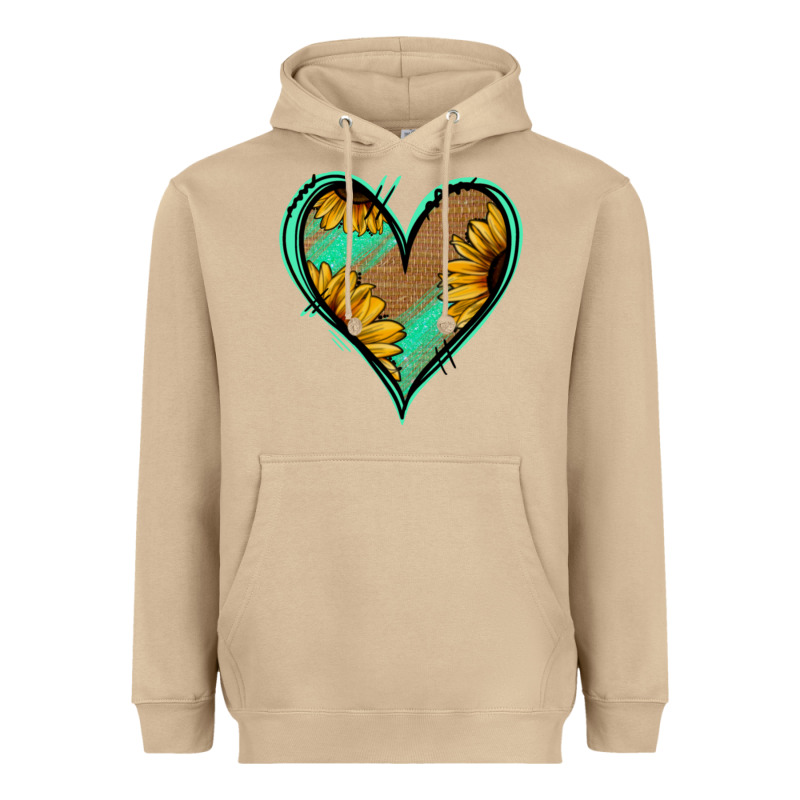 Sunflower Heart Heavyweight Hoodie by Jasminsmagicworld | Teevron