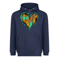 Navy Sunflower Heart Heavyweight Hoodie - Jasminsmagicworld