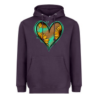 Plum Sunflower Heart Heavyweight Hoodie - Jasminsmagicworld