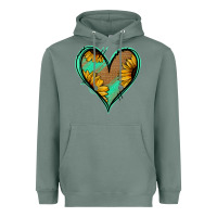 Sage Sunflower Heart Heavyweight Hoodie - Jasminsmagicworld