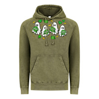 Vintage Olive clover ghostie st.patrick's day Vintage Hoodie - Artiststas