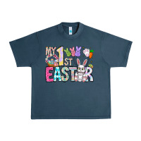 Midnight Navy My 1st Easter Urban Heavy Tee - CowhideDigitalArt