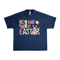 Navy My 1st Easter Urban Heavy Tee - CowhideDigitalArt